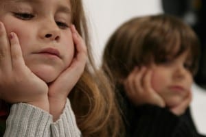 Young children in deep thoughts