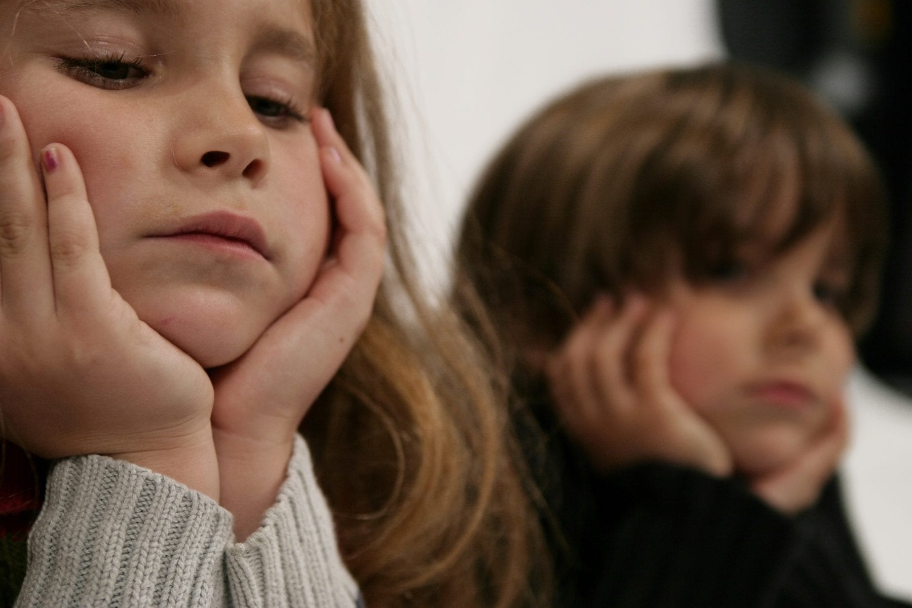 Young children in deep thoughts