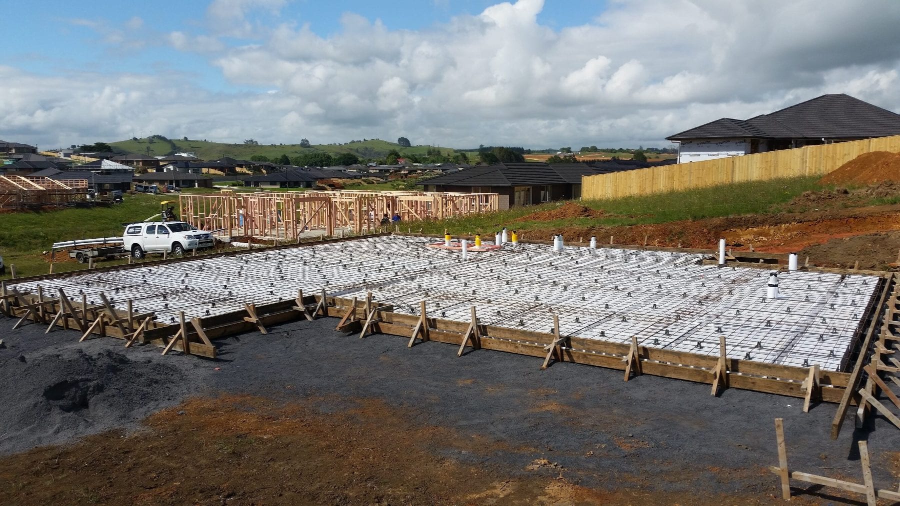 Foundation slab for new house