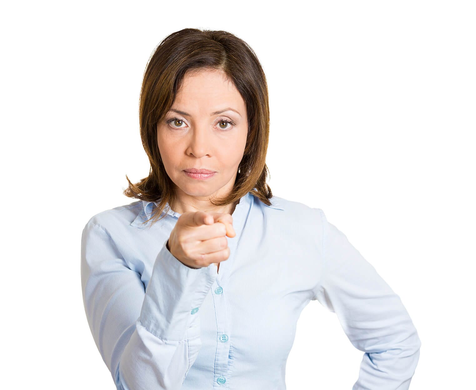 Female pointing the finger