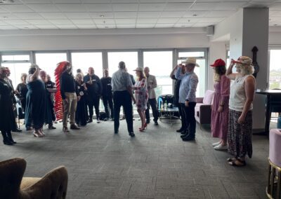 Group of dressed up people